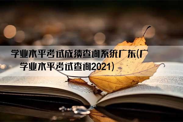 学业水平考试成绩查询系统广东(广东学业水平考试查询2021)